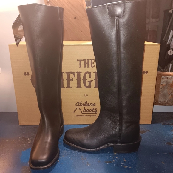 Abilene Boot Co. Shoes - Abilene Black Leather Knee High Riding Boots